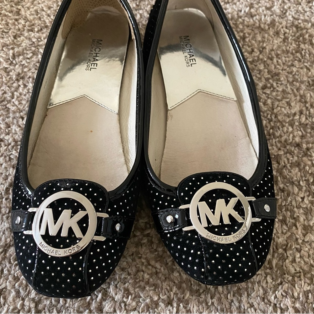 Michael Kors Black velvet with Crystals upper.